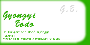 gyongyi bodo business card